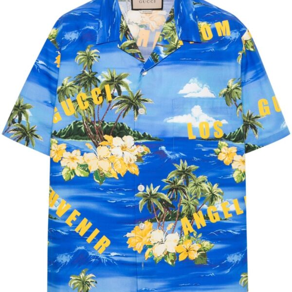 Gucci palm tree-print bowling shirt