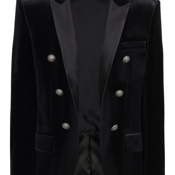 Balmain  double-breasted velvet blazer
