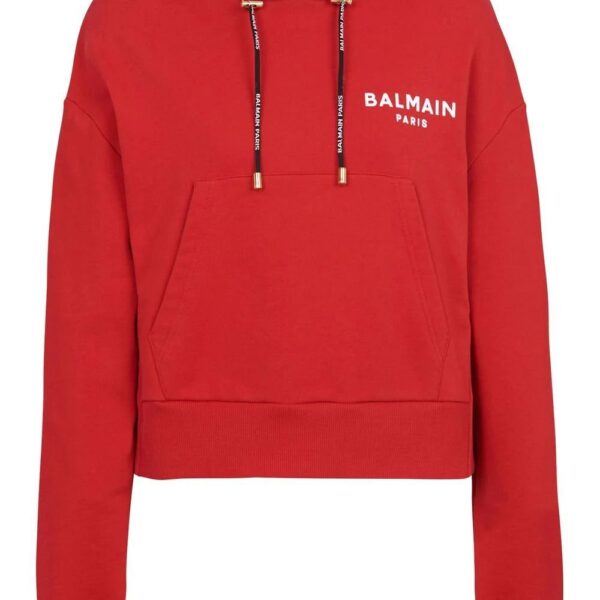 Balmain  logo print drawstring hoodie