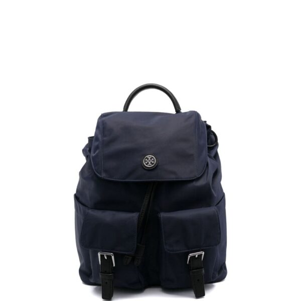 Tory Burch logo-patch detail drawstring backpack