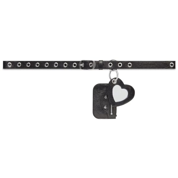 Balenciaga  mirror charm leather belt