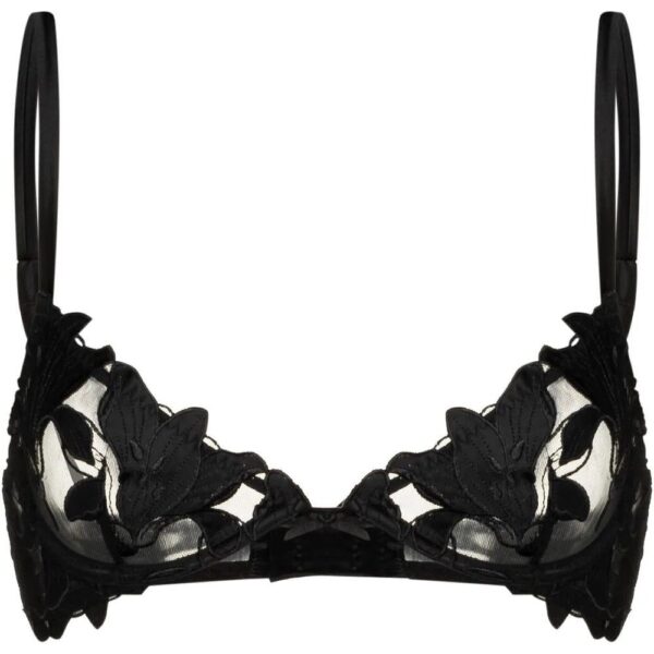 Fleur Du Mal  Lily embroidered plunge demi-bra
