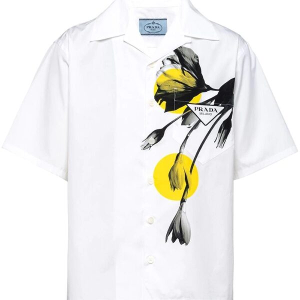 Prada  floral-print short-sleeved shirt