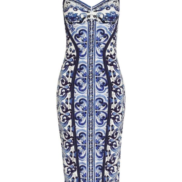 Dolce & Gabbana Majolica-print bustier dress