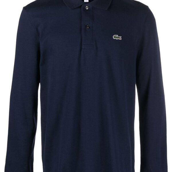 Lacoste  logo-patch long-sleeve polo shirt