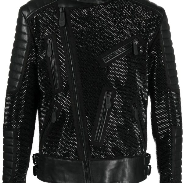Philipp Plein  leather disco biker jacket