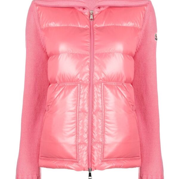 Moncler  padded-panel wool cardigan