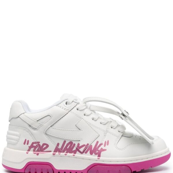 Off-white slogan-print lace-up sneakers