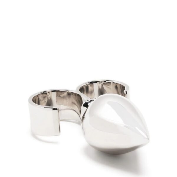 Gucci  spike-detail two-finger ring