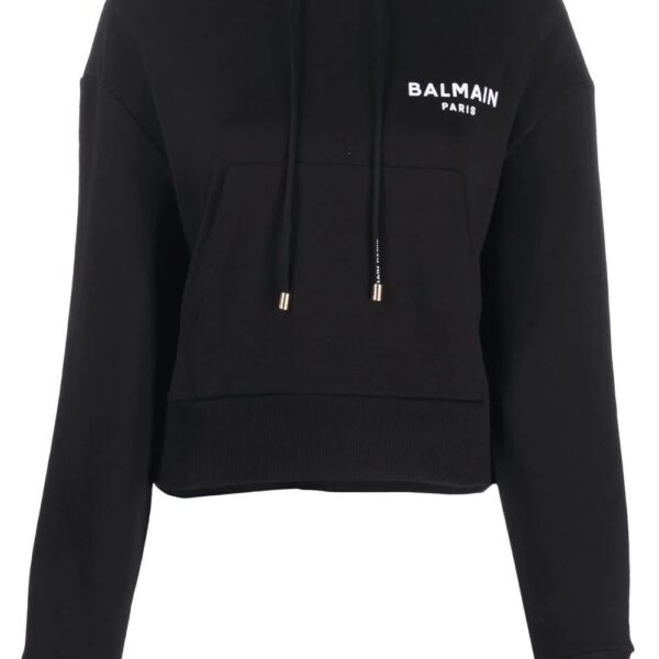 Balmain  logo print drawstring hoodie