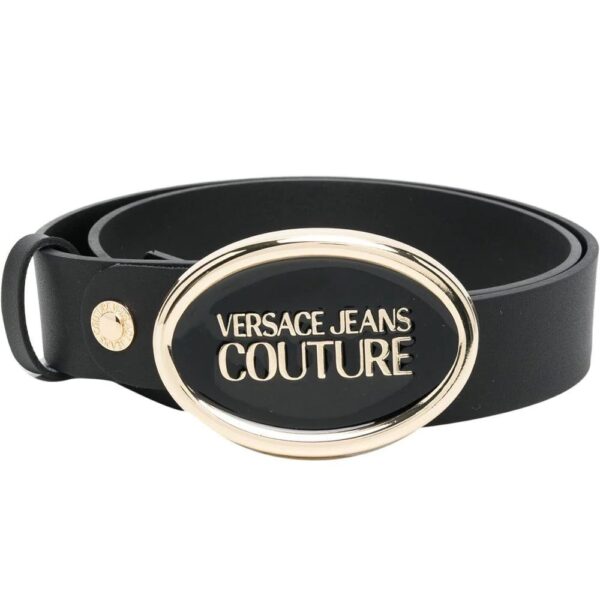 Versace Jeans Couture  oval logo buckle belt
