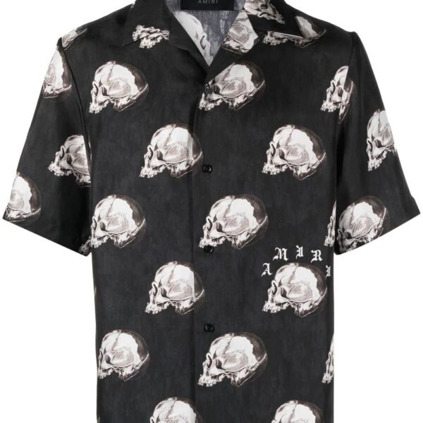 Amiri skull-print silk shirt