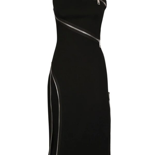 Dolce & Gabbana  asymmetric zip-detail midi dress