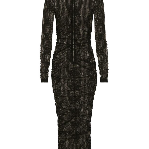 Dolce & Gabbana semi-sheer lace roll-neck dress