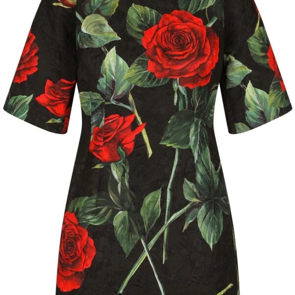Dolce & Gabbana  rose-print silk-blend dress