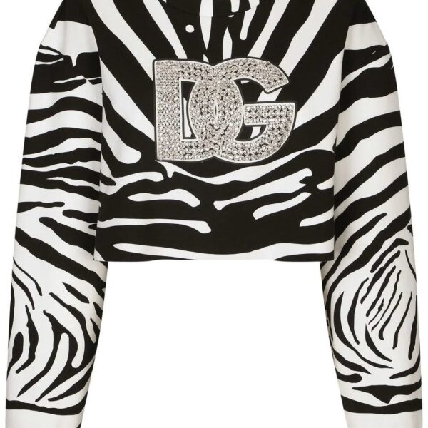 Dolce & Gabbana  crystal-logo zebra print sweatshirt