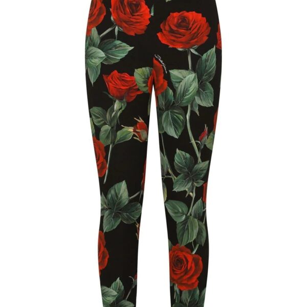 Dolce & Gabbana  rose-print charmeuse leggings