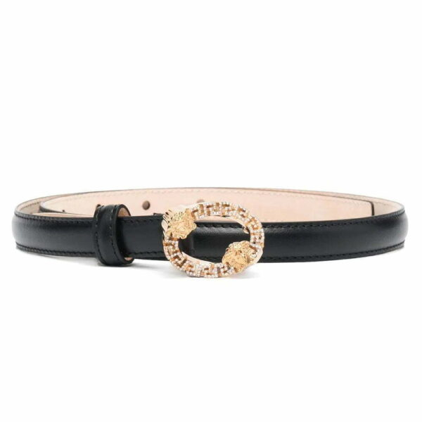 Versace  Medusa crystal-embellished leather belt