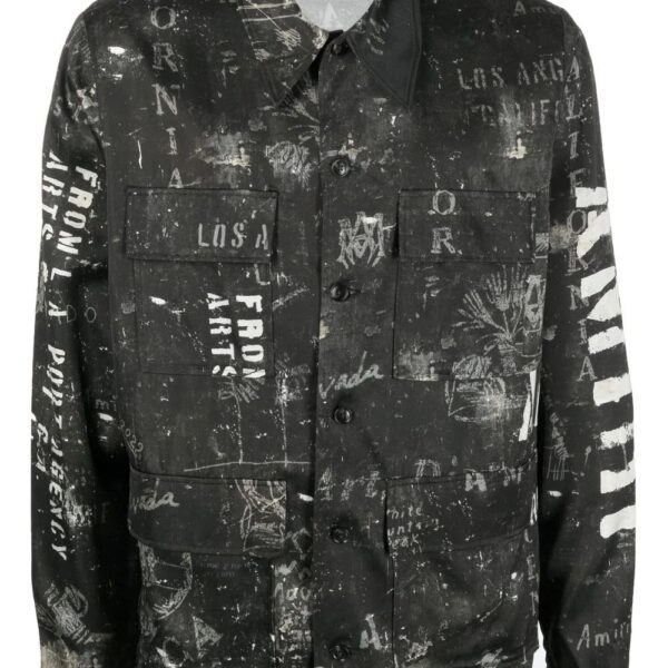 AMIRI  logo-print satin shirt