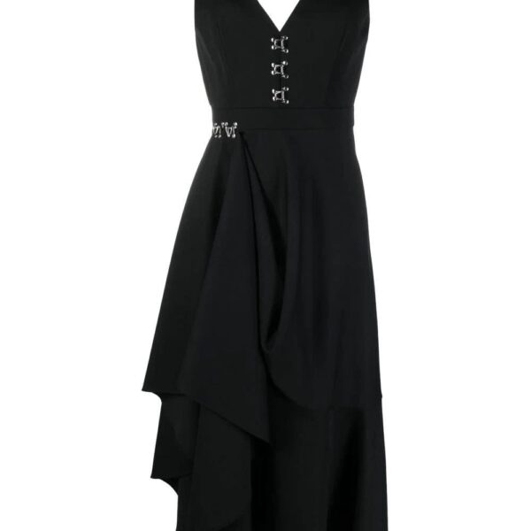 Alexander McQueen  V-neck wool mid-length dress