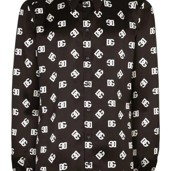 Dolce & gabbana  DG all-over logo-print silk shirt