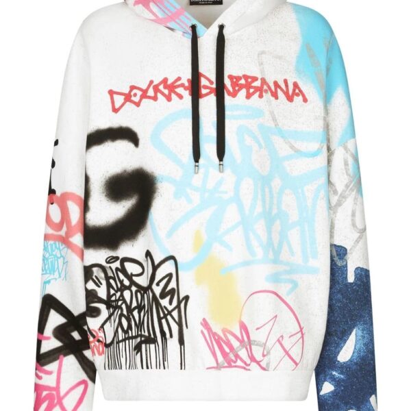 Dolce & Gabbana  graffiti-print cotton-blend hoodie