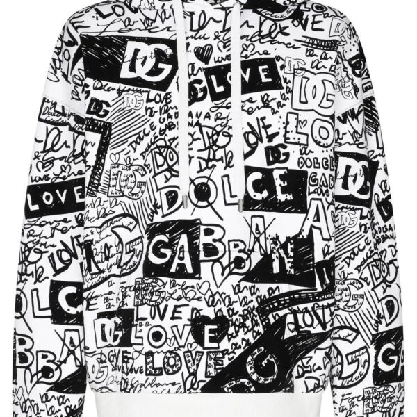 Dolce & Gabbana  all-over logo-print cotton hoodie