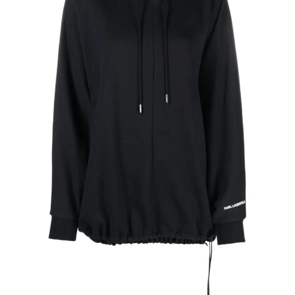 Karl Lagerfeld  embroidered-logo organic cotton hoodie