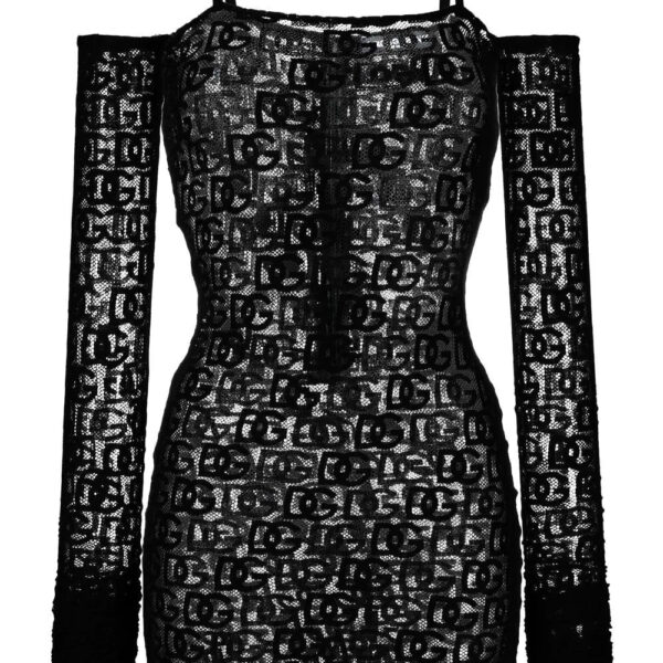 Dolce & Gabbana  logo-embroidered detachable sleeve minidress