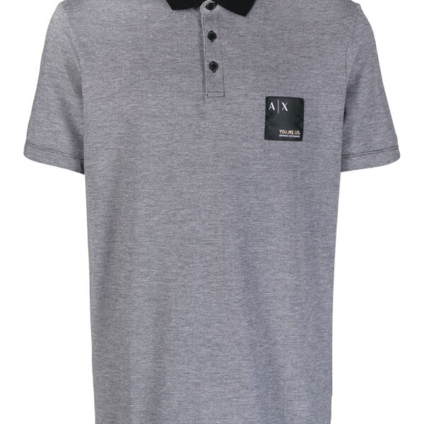 Armani Exchange chest logo-patch detail polo shirt