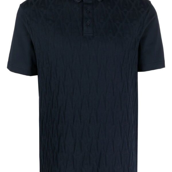 Armani Exchange monogram-embossed polo shirt