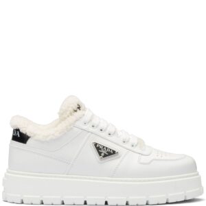 Prada triangle-plaque low-top sneakers