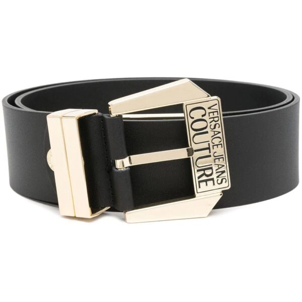 Versace Jeans Couture  engraved-logo leather belt