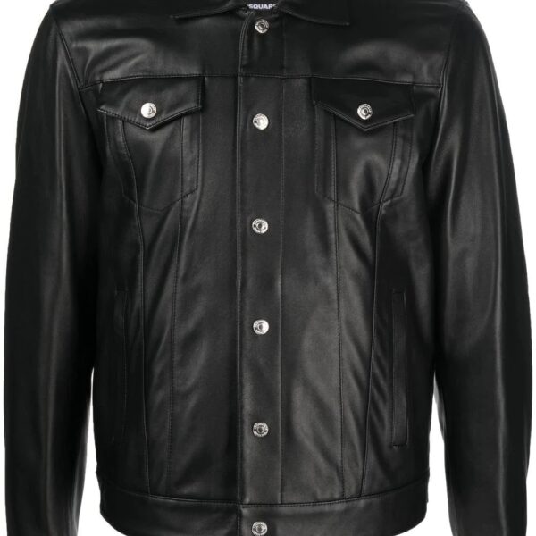 Dsquared2  button-up leather shirt