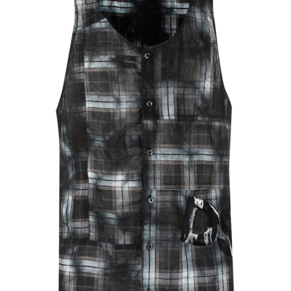 Dsquared2  distressed checked sleeveless shirt