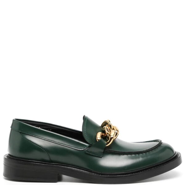 Versace  chain-detail leather loafers