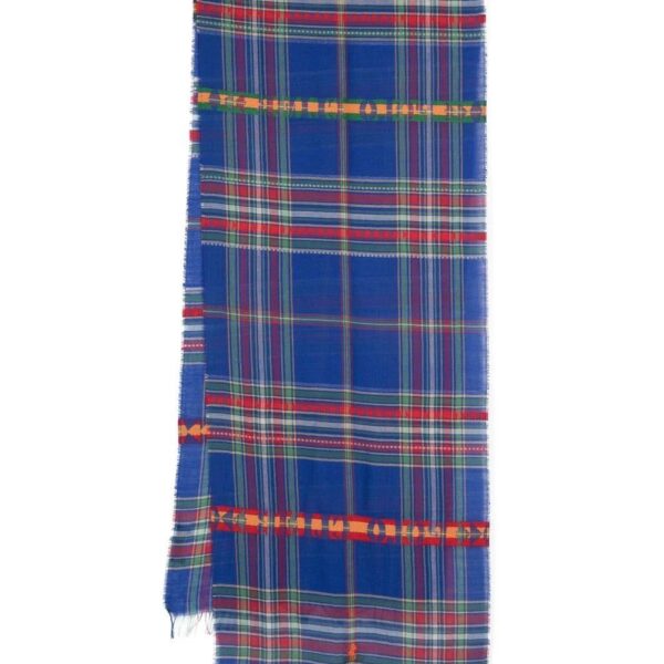 Polo Ralph Lauren  logo-embroidered-plaid scarf