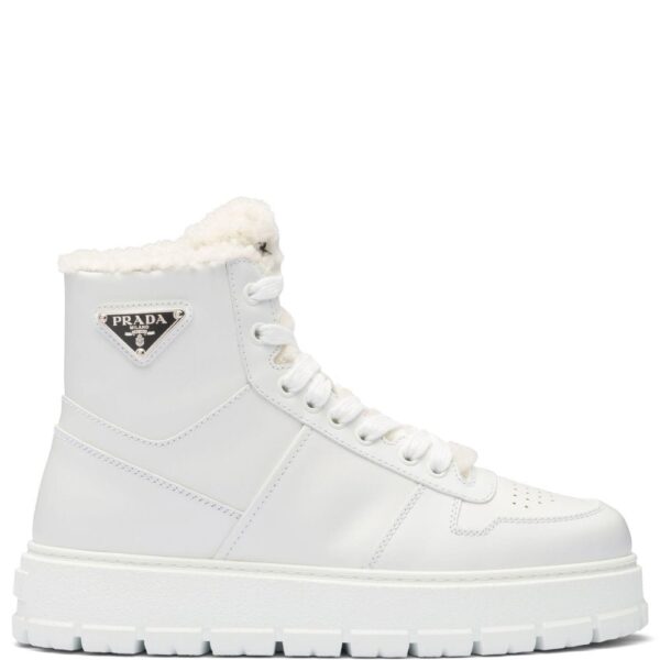 Prada logo-plaque high-top sneakers
