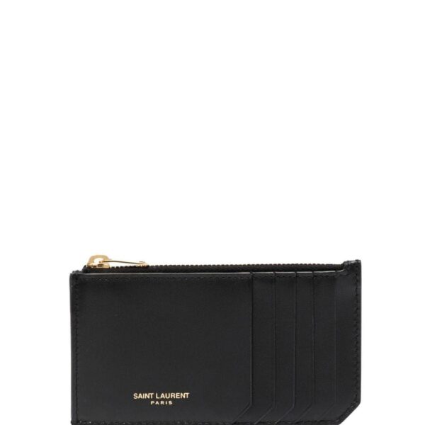 Saint Laurent logo-stamp card holder