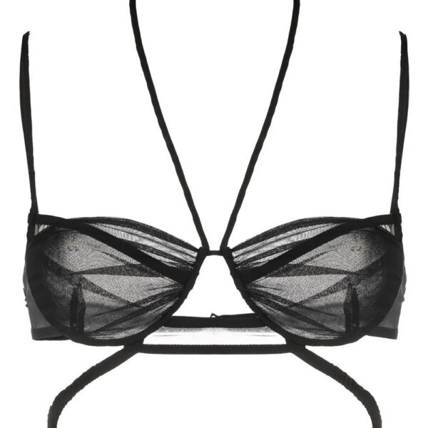 Nensi Dojaka  sheer-panel halterneck bra