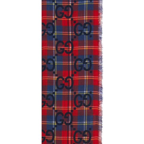 Gucci  GG Supreme tartan scarf