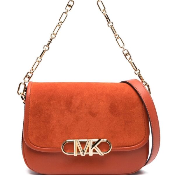 Michael Michael Kors suede logo plaque tote bag