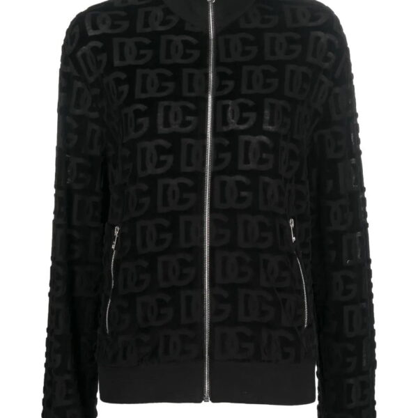 Dolce & Gabbana  jacquard-logo zip-up sweatshirt