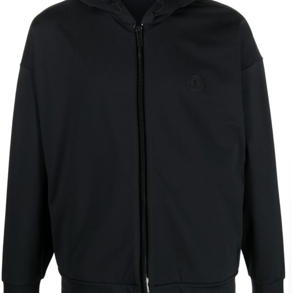 Moncler logo-patch zip-up hoodie