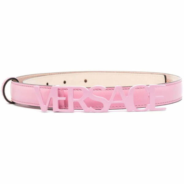 Versace  leather logo lettering belt