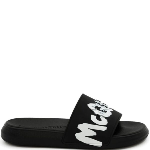 Alexander McQueen  embossed-logo detail slides