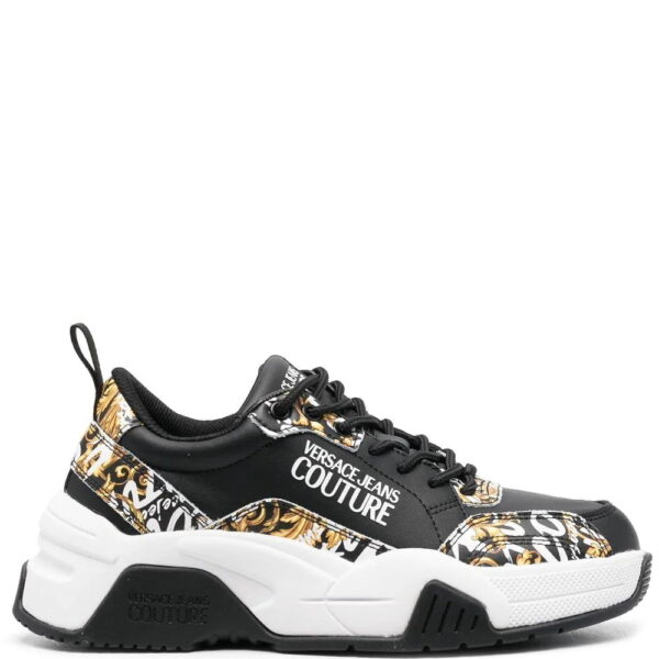 Versace Logo Brush Couture-print sneakers