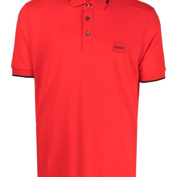 Hugo logo-embroidered cotton polo