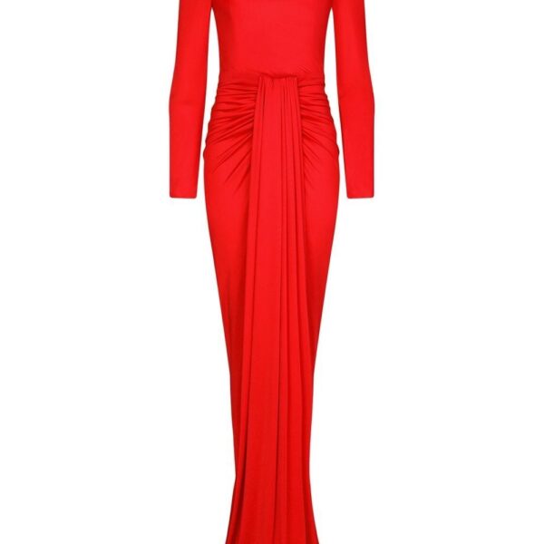 Dolce & Gabbana draped-detail organzine evening gown