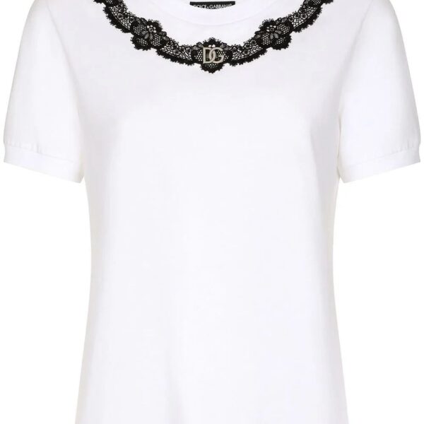 Dolce & Gabbana  DG-logo lace-detail T-shirt